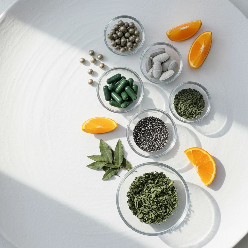 Naturliga ingredienser - selen, magnesium, zink, vitamin C - stöd för normalt blodflöde i kroppen